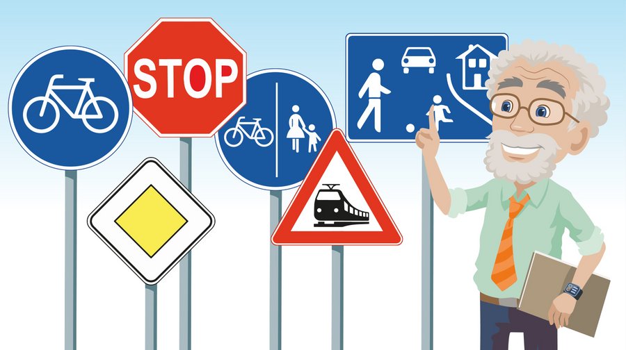 Wer die Verkehrszeichen kennt, ist sicherer unterwegs. Professor Mobilus erklärt hier die wichtigsten Zeichen für dich. 