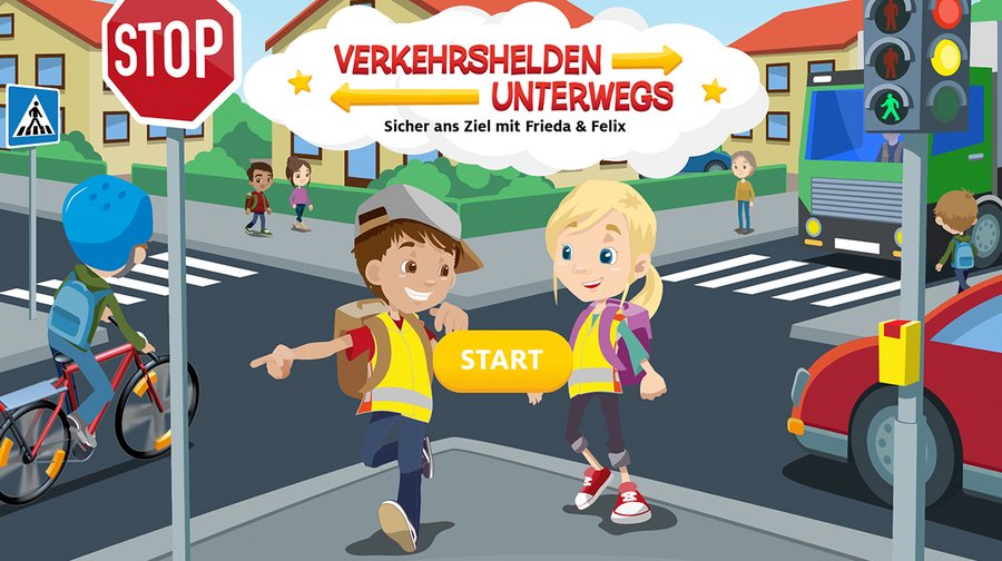 Unser Online-Game zum Thema Schulweg: 
Kinder helfen Felix und Frieda, sicher zur Schule zu gelangen und sammeln dabei möglichst viele Punkte. Gleich ausprobieren!

